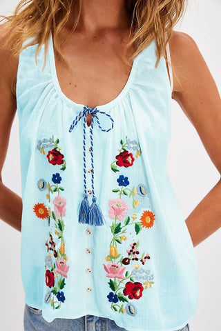 Floral Tie-Front Blouse