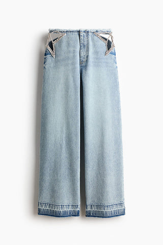 Crystal-Trim Straight Jeans