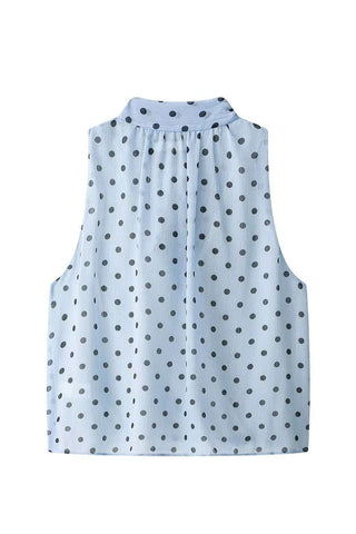 Polka Dot Bow Neck Tank Top