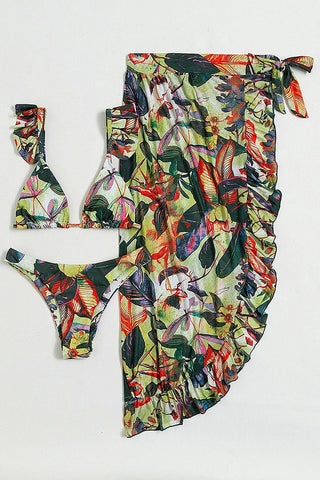 Floral Ruffle Bikini Sets