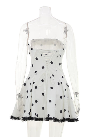 Polka Dot Strapless Fit and Flare Mini Dress