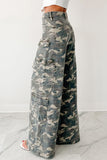 Camo Wide-Leg Cargo Pants