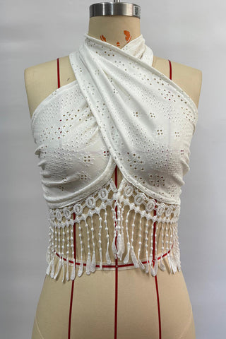 Halter Fringe Tank Top