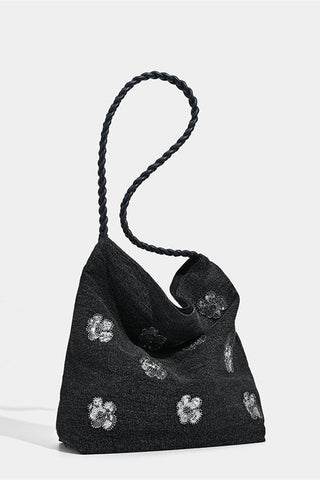 Stylish Floral Embellished Handbag