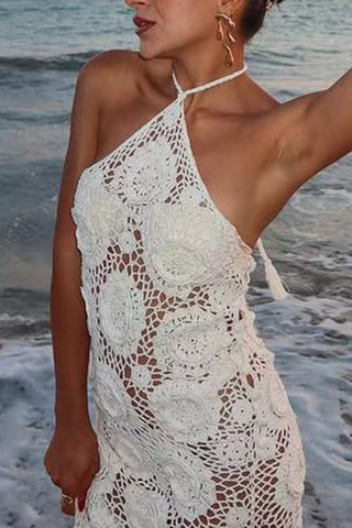 Crochet Halter Maxi Dress
