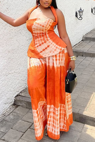 Halter Tie-Dye Top and Pants Set