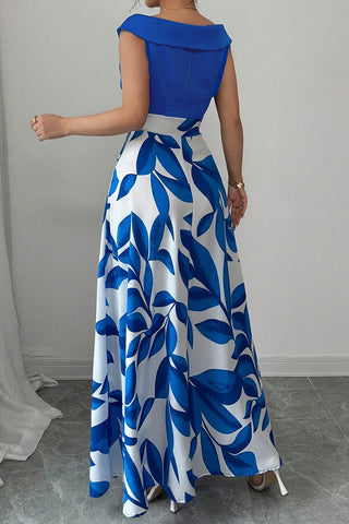 Floral Maxi Dress with Draped Bodice