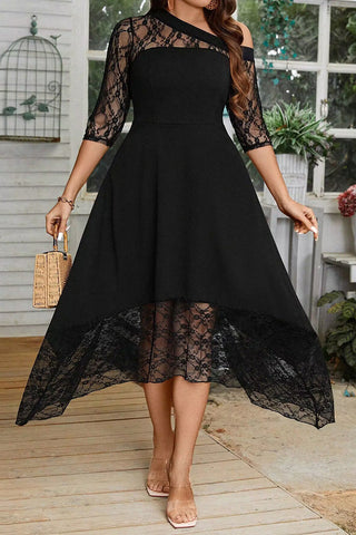 Asymmetrical Lace Casual Dress