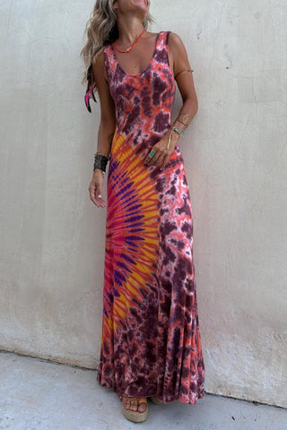 Tie-Dye Maxi Casual Dress