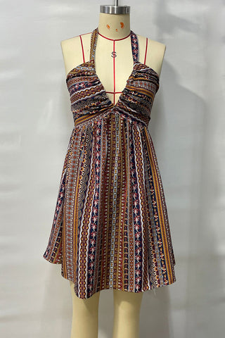 Halter Neck Casual A-Line Dress