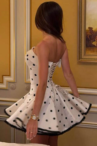Polka Dot Strapless Fit and Flare Mini Dress