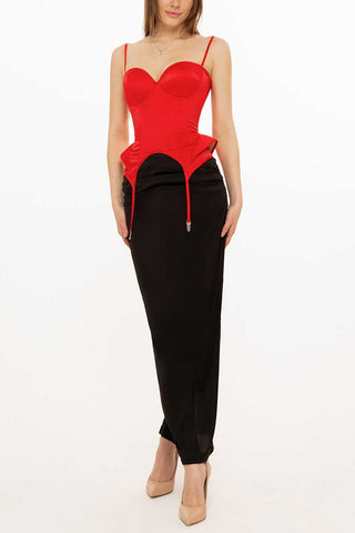 Mock Neck Sweetheart Corset Cami