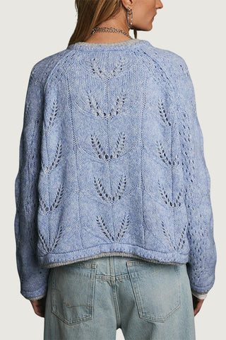 Pointelle Knit Button-Front Cardigan