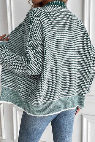 Open-Front Textured Knit Cardigan