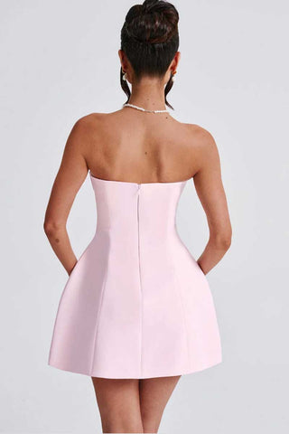 Strapless Sweetheart Fit and Flare Mini Dress