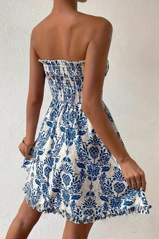 Strapless Floral Mini Dress