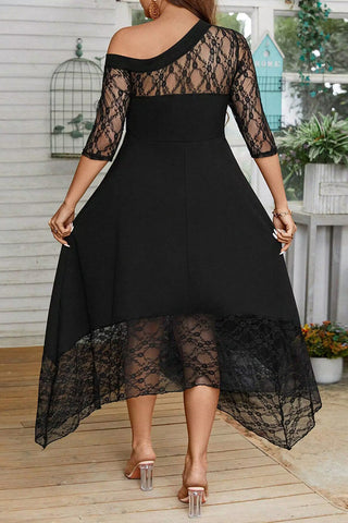 Asymmetrical Lace Casual Dress