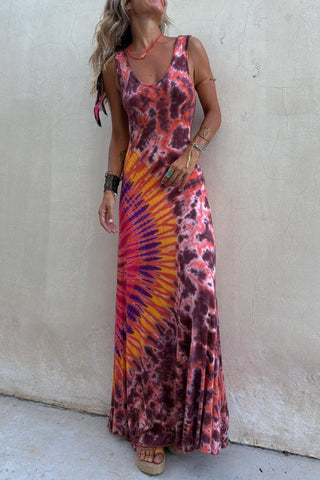 Tie-Dye Maxi Casual Dress