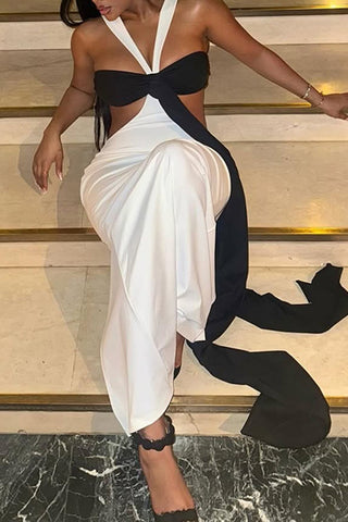 Tie-Front Maxi Casual Dress