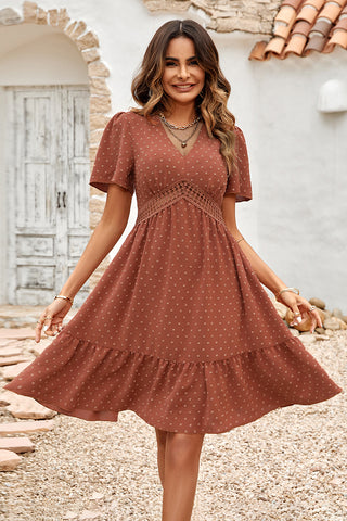 Flowy Casual Dress with V-Neck