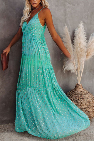 Tiered Maxi Dress with Subtle Print