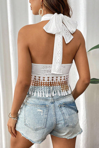Halter Fringe Tank Top