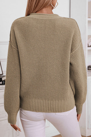 Button-Detail Knit Sweater