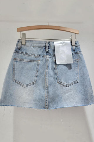 Sequin Embellished Denim Skirt