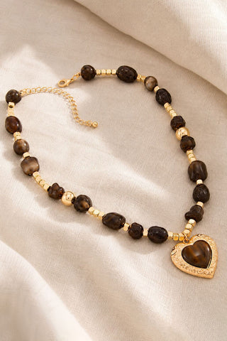 Heart Pendant Beaded Necklace
