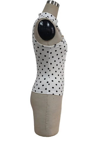 Polka Dot Halter Neck Tank Top
