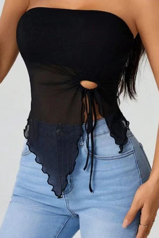 Strapless Tie-Front Camisole Top