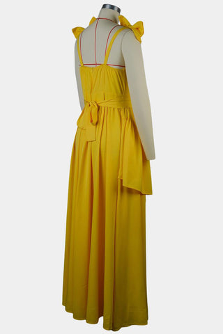 Ruffled Bow-Shoulder Casual Dress