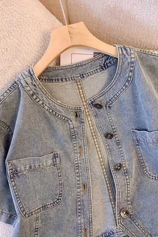 Casual Buttoned Denim Jacket