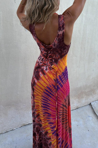 Tie-Dye Maxi Casual Dress