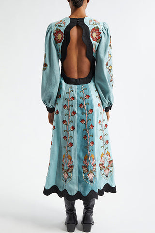 Floral Print V-Neck Casual Dress