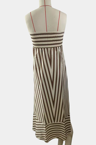 Strapless Striped Maxi Dress