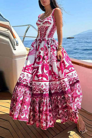 V-Neck Bohemian Maxi Dress