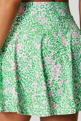 Floral Pattern Mini Skirt with Pocket