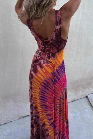 Tie-Dye Maxi Casual Dress