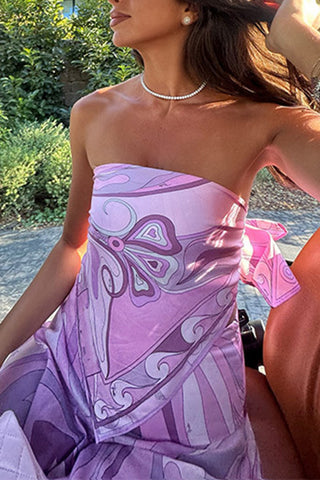 Strapless Printed Skirt Set