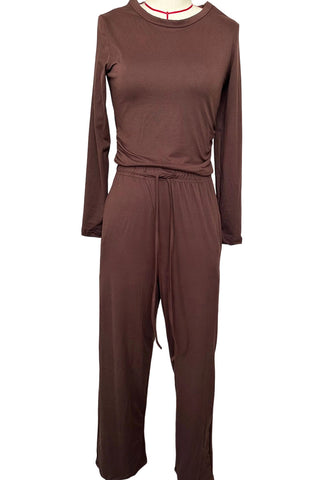 Long Sleeve Top and Wide-Leg Pants Set