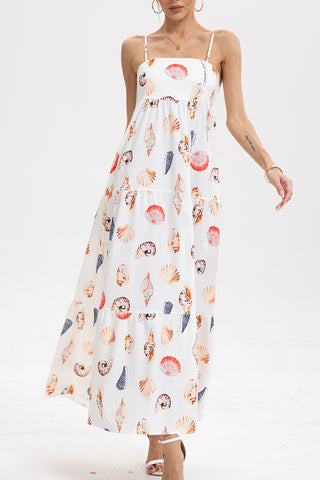 Shell-Print Vacation Maxi Dress