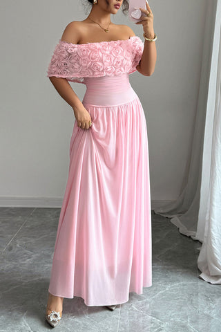 Off-Shoulder Floral Casual Dress