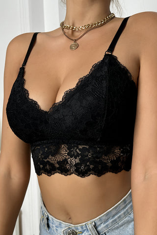 Lace Trim Cropped Tank Top