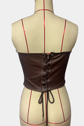 Corset-Style Patterned Tank Top