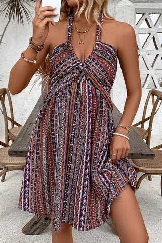 Halter Neck Casual A-Line Dress