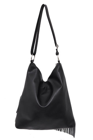 Fringe Accented Sling Bag