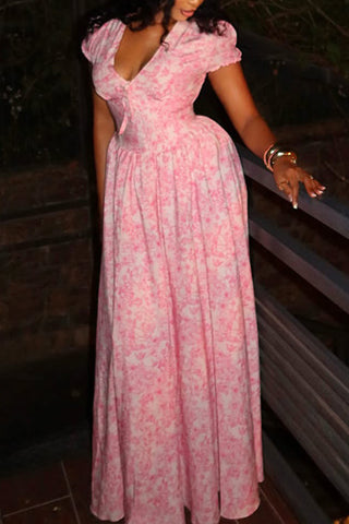 Floral Maxi Dress with Tie-Front Detail