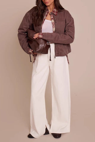 Classic Zip-Front Denim Jacket
