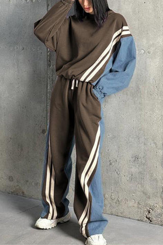 Striped Long Sleeve Pants Set